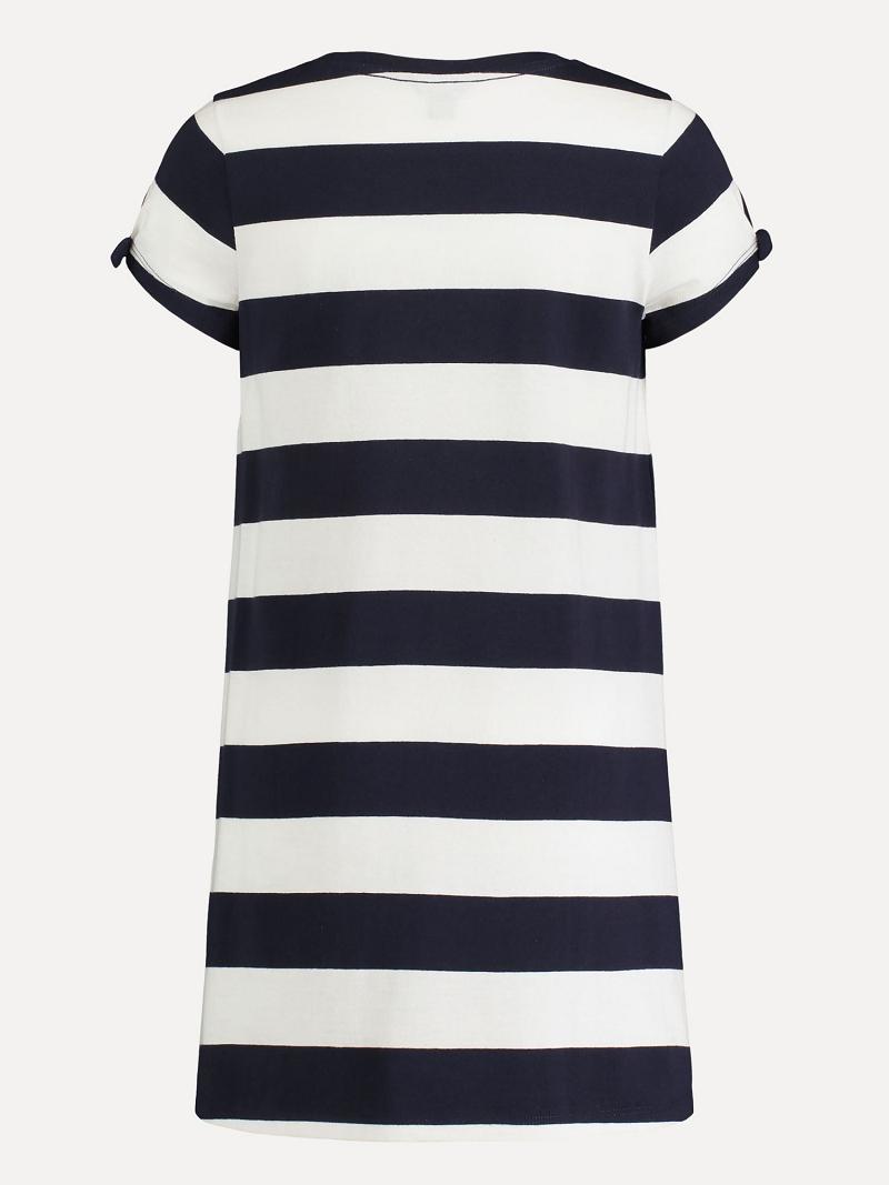 Lány Tommy Hilfiger Big Rugby T-Shirt Dresses Sötétkék | HU 1731EBC